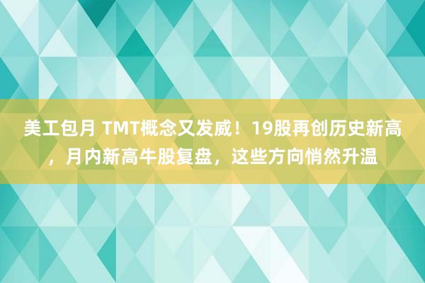 美工包月 TMT概念又发威！19股再创历史新高，月内新高牛股复盘，这些方向悄然升温