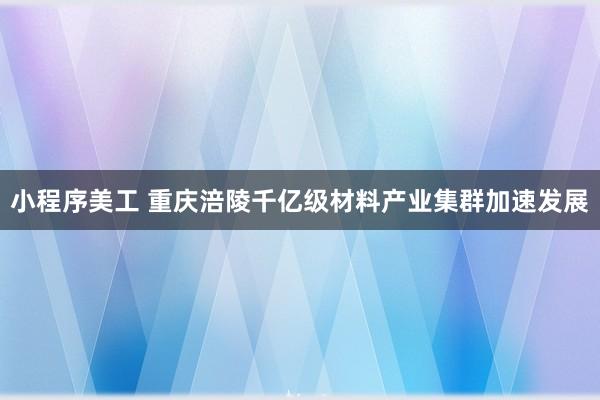 小程序美工 重庆涪陵千亿级材料产业集群加速发展