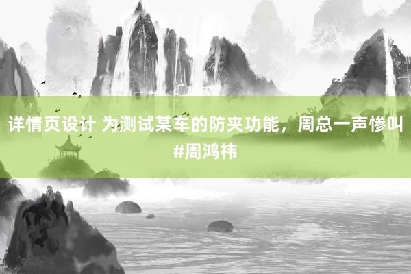 详情页设计 为测试某车的防夹功能，周总一声惨叫#周鸿祎