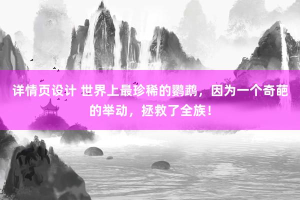 详情页设计 世界上最珍稀的鹦鹉，因为一个奇葩的举动，拯救了全族！